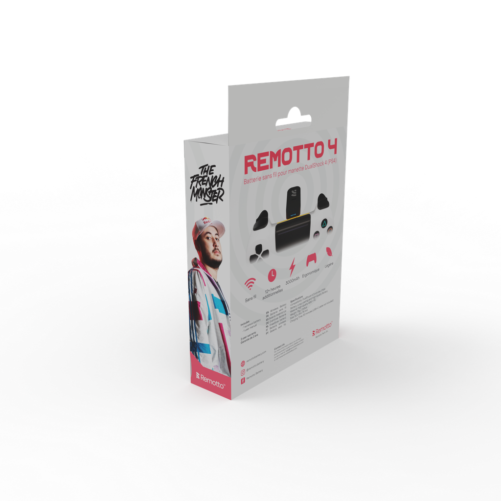 Remotto - Batterie externe pour manette PS4