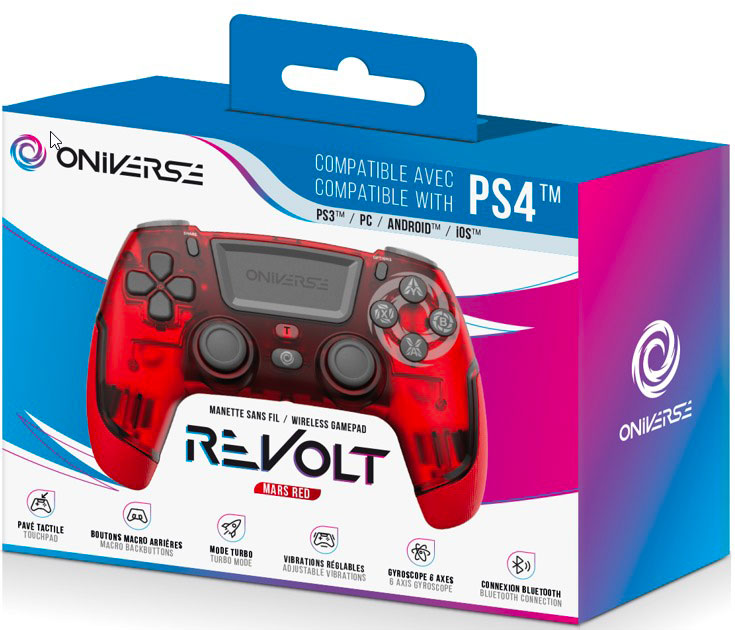 ONIVERSE - Manette Sans fil Revolt Bluetooth Mars Red  (PS4 - PC - Mobile)