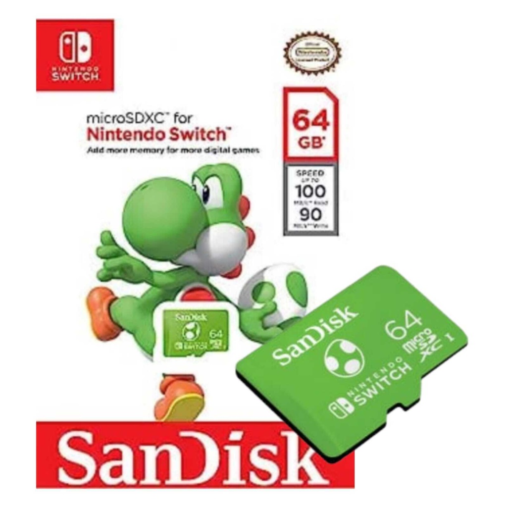 SanDisk - Carte Micro-SD XC Nintendo Switch - 64GO - Yoshi
