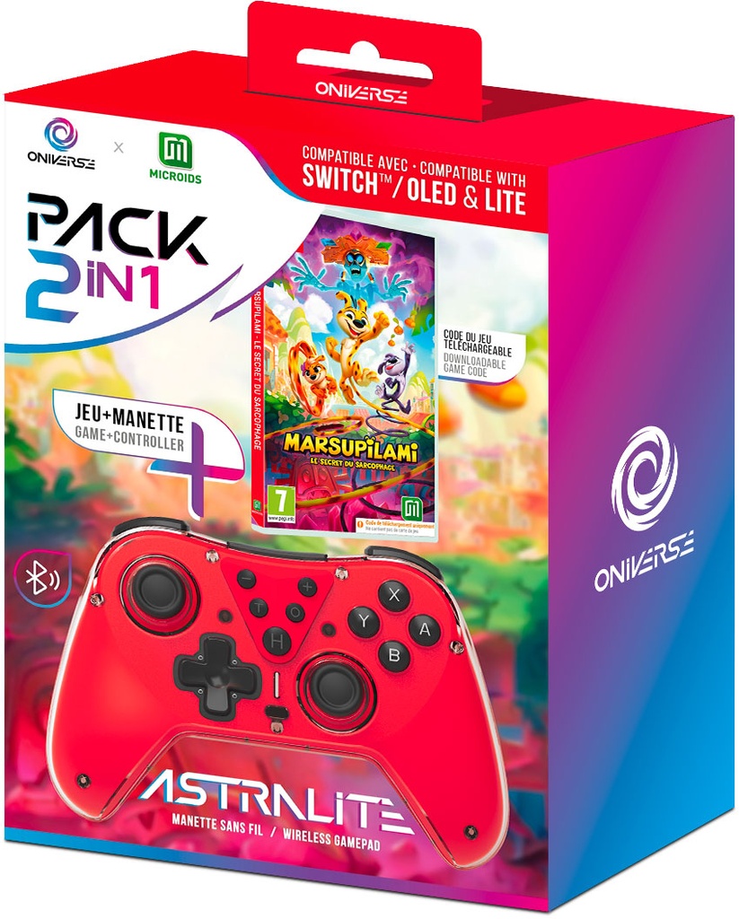 ONIVERSE - Bundle Code de Jeu Marsupilami + Manette Astralite Mira Red (SWITCH)
