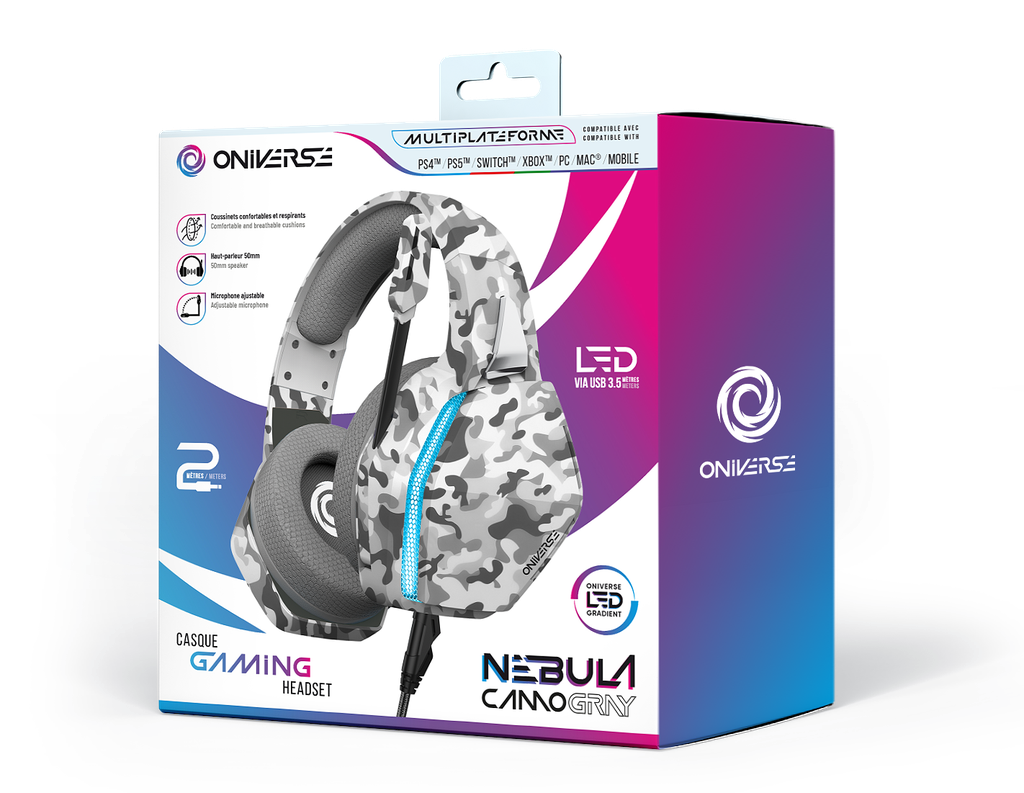 ONIVERSE - Casque gaming Nebula - Urban Camo (Multiplateforme)