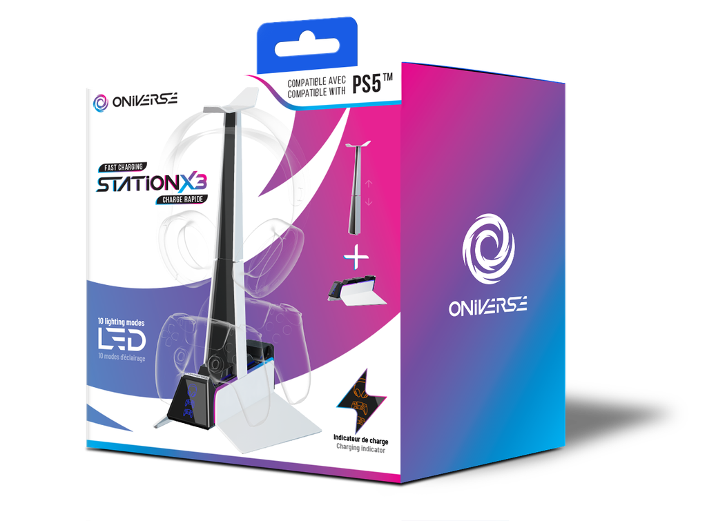 ONIVERSE - Station X3 de recharge rapide - Blanc (PS5)