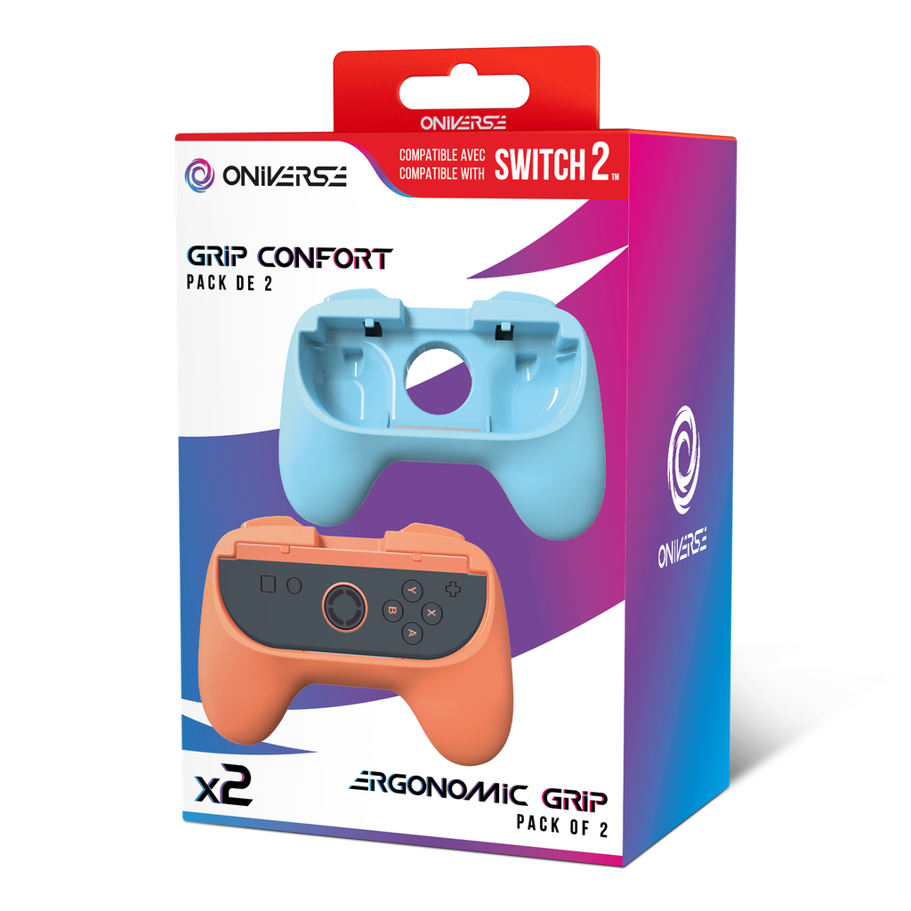 ONIVERSE - Pack de 2 grip confort  - Orange/Bleu (SWITCH2)