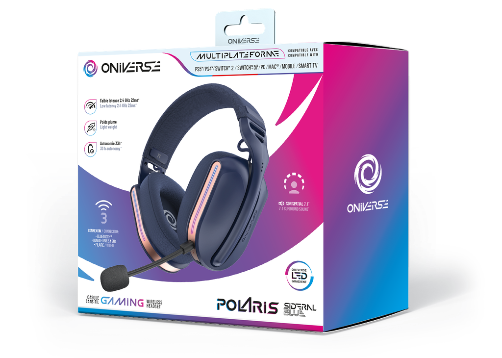 ONIVERSE - Casque Gaming sans fil Polaris - Sideral Blue (Multiplateforme)